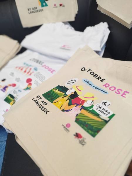 Tot Bag et tee shirt personnalisée pour le Syndicat AOP Languedoc à Lattes proche de Montpellier dans l'Hérault