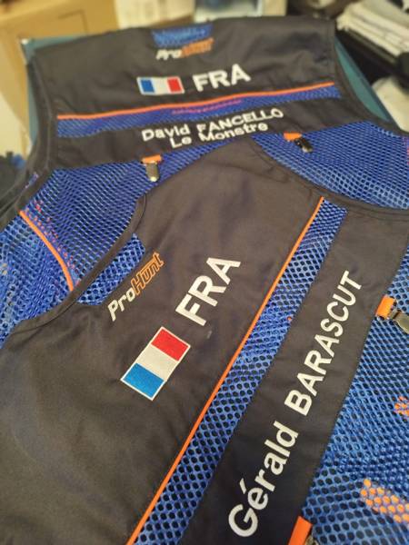 broderie sur gilet de ball trap, Broderie professionnel, atelier de broderie 