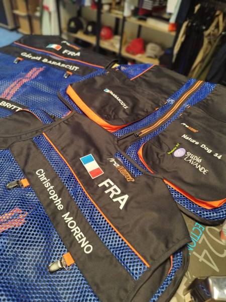 broderie sur gilet de ball trap, Broderie professionnel, atelier de broderie 