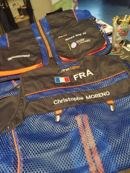 broderie sur gilet de ball trap, Broderie professionnel, atelier de broderie 