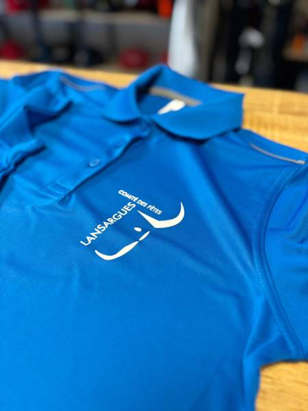 Polos PA480 impression transfert DTF pour comité des fêtes de Lansarguues