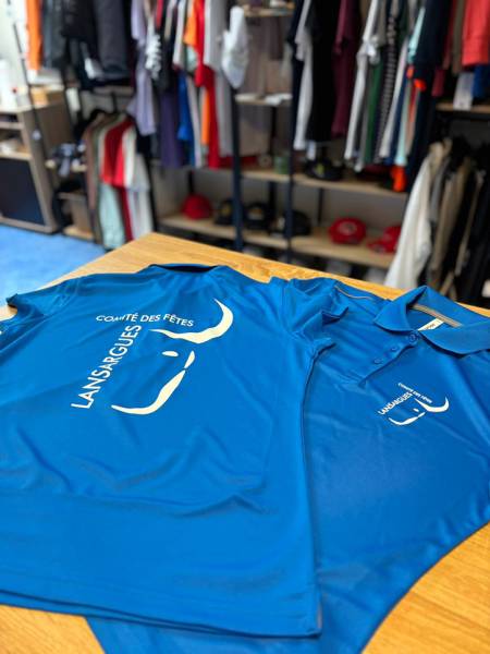 Polos PA480 impression transfert DTF pour comité des fêtes de Lansarguues