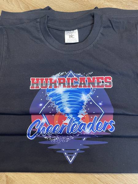 T-shirt personnalisé pour l'équipe des Cheerleaders Hurricanes de Montpellier