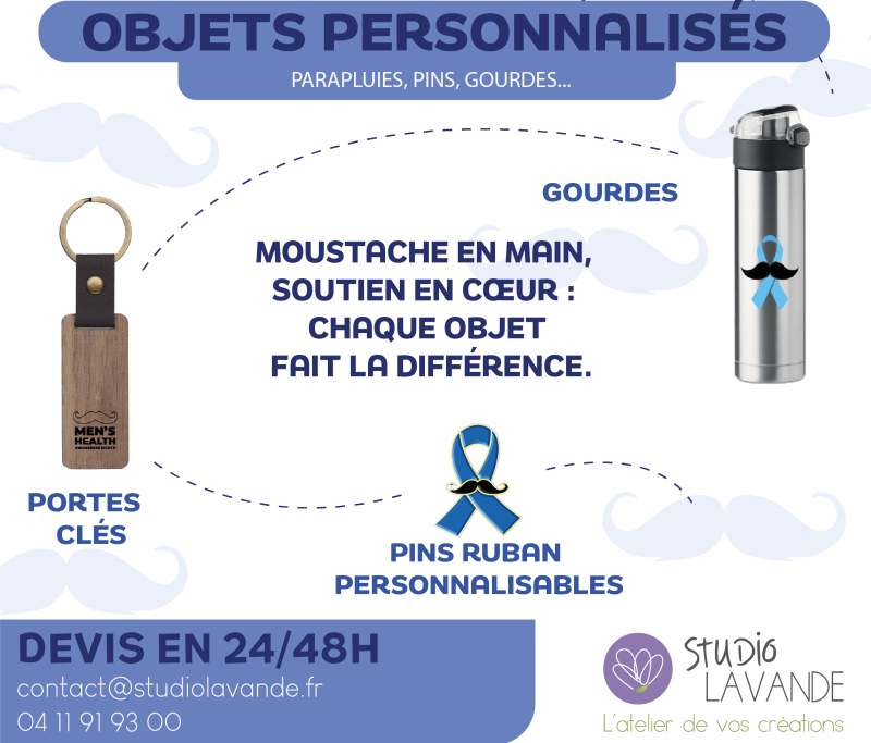 Movember textiles et objets personnalisé sur Montpellier