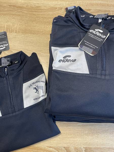 Impression sweat ELDERA pour L'USVVB Volley Villeveyrac dans l'Hérault, proche de Sète